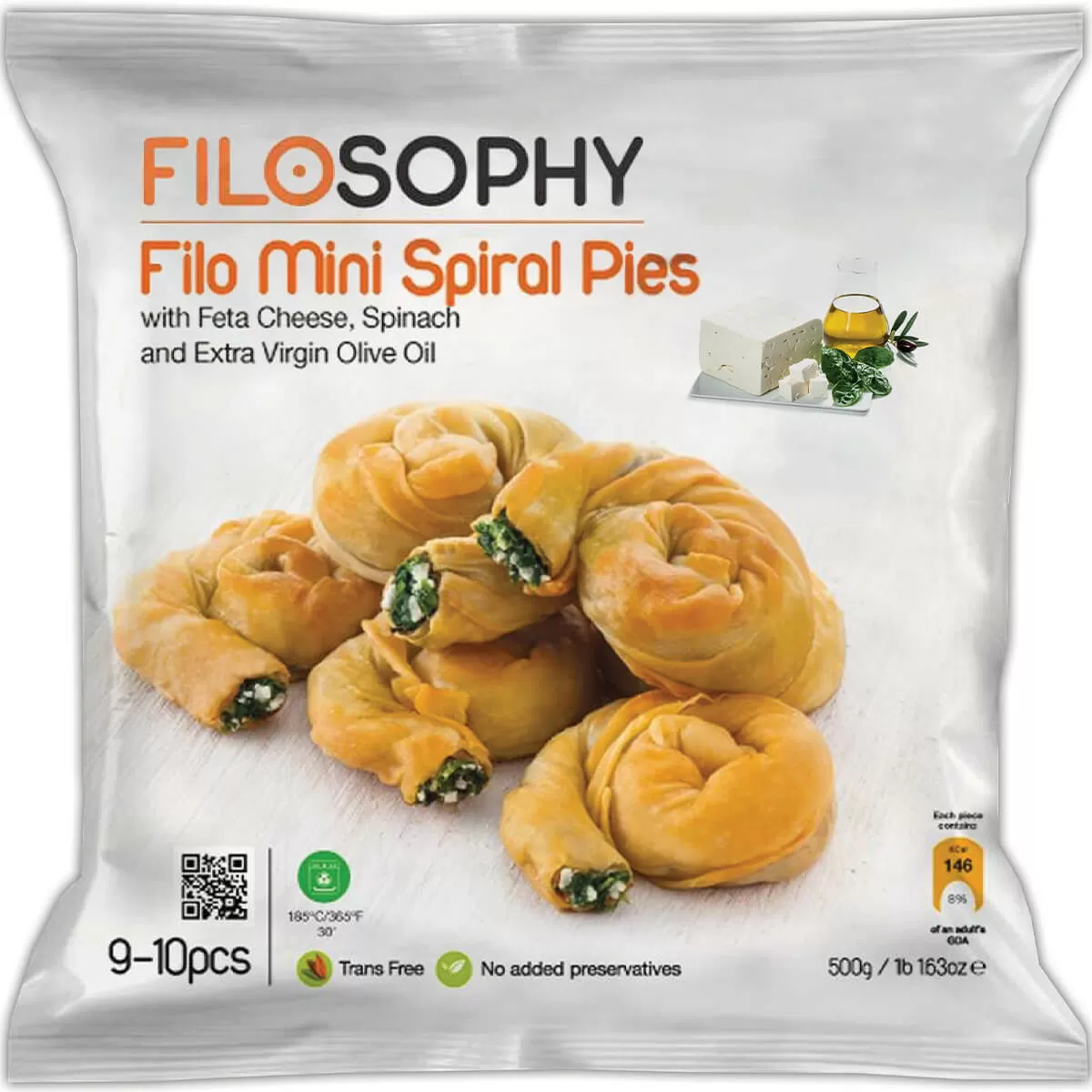 Вити Банички със Сирене Фета и Спанак (9-10бр) FILOSOPHY 500гр