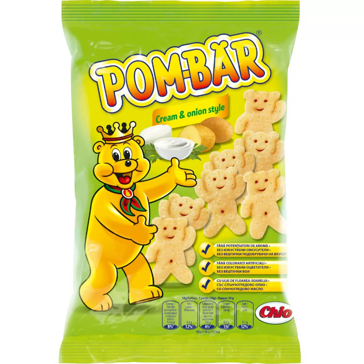 Снакс POM BAR Сметана и Лук 50гр