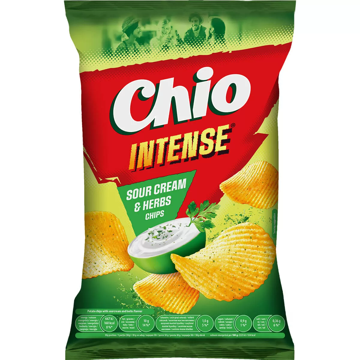 CHIO Чипс INTENSE Сметана и Подправки 135гр