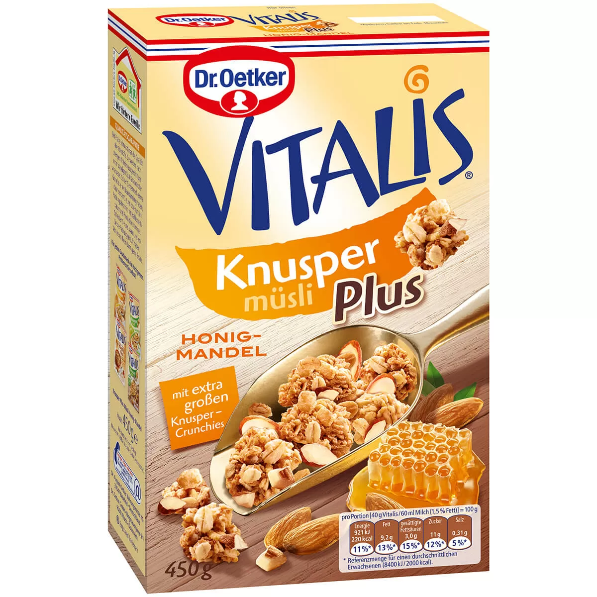 Хрупкаво Мюсли VITALIS Плюс Мед и Бадеми 450гр