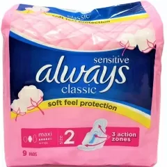 Дамски Превръзки ALWAYS Сlassic Sensitive Maxi 9бр_0